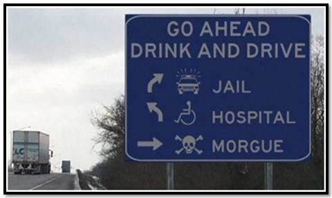 Drink and drive - ceļa zīme