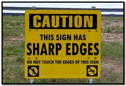 Sharp edges - ceļa zīme