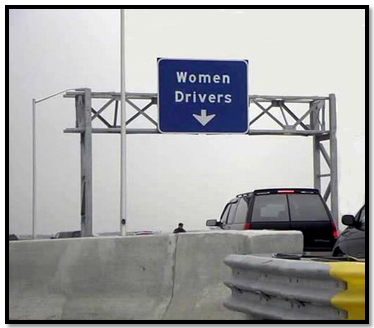 Women drivers - ceļa zīme